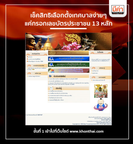 เช็คสิทธิเลือกตั้งเทศบาลง่ายๆ แค่กรอกเลขบัตรประชาชน 13 หลัก