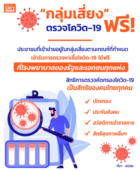 "กลุ่มเสี่ยง" ตรวจโควิด-19 ฟรี