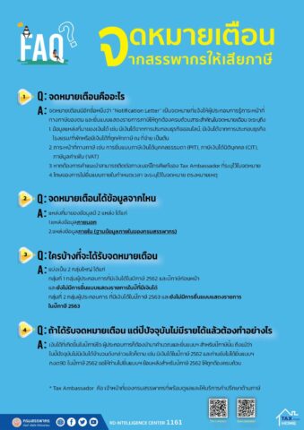จดหมายเตือนจากสรรพากรให้เสียภาษี