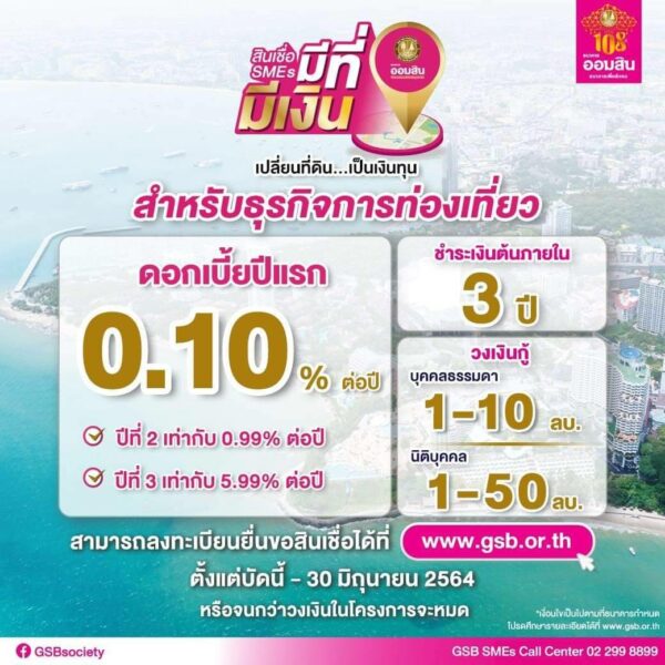 "SMEs มีที่ มีเงิน" รอบใหม่ ช่วยธุรกิจท่องเที่ยวที่ได้รับผลกระทบ COVID-19 ตั้งแต่บัดนี้ ถึง 30 มิถุนายน 2564