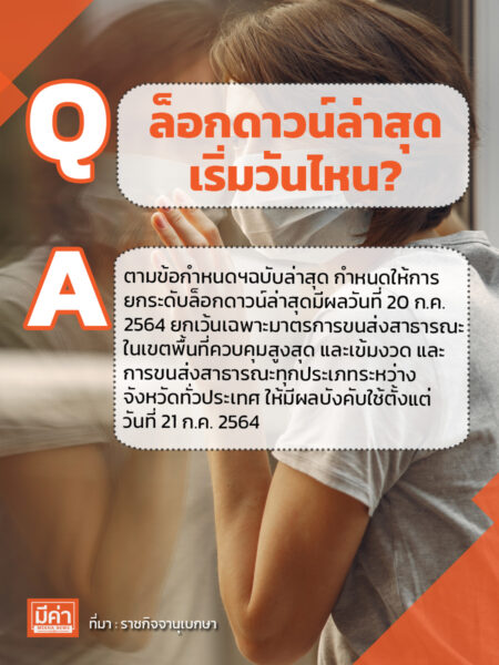 ล็อกดาวน์ล่าสุดเริ่มวันไหน?