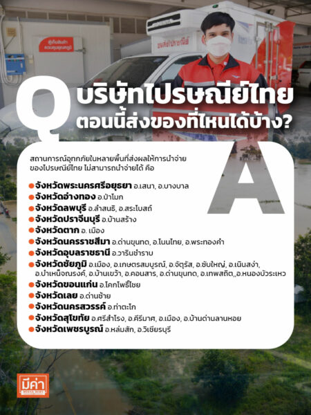 บริษัท ไปรษณีย์ไทย ตอนนี้ส่งของที่ไหนได้บ้าง ?