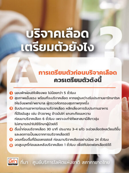 เตรียมตัวบริจาคเลือด