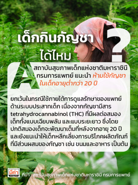 เด็กกินกัญชา ได้ไหม
