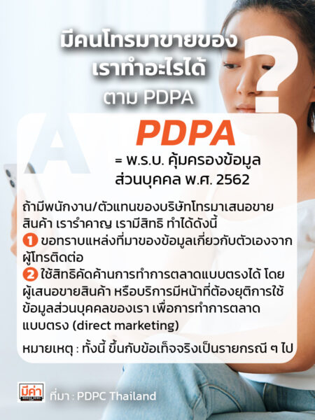 มีคนโทรมาขายของเราทำอะไรได้ ตาม PDPA