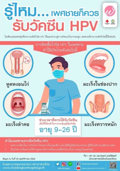 ผู้ชายฉีดวัคซีน HPV ได้ไหม