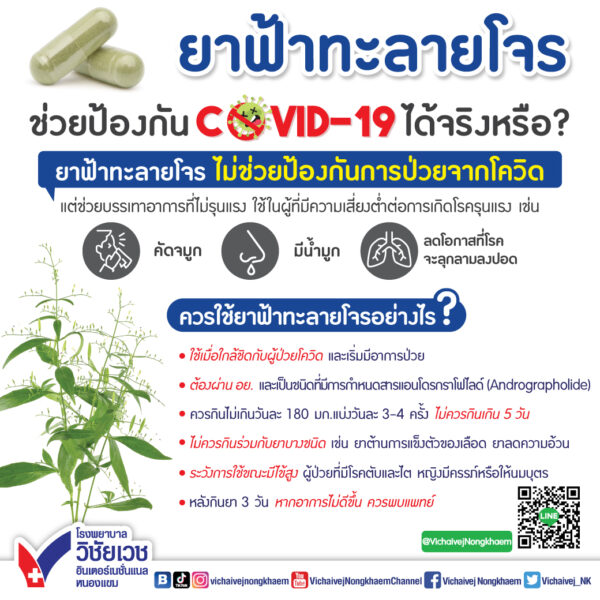 ฟ้าทะลายโจร รักษาโควิด