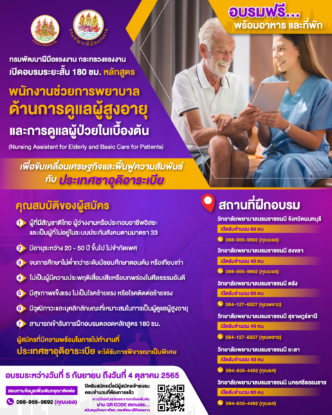 ทำงานซาอุ 2565 พนักงานช่วยการพยาบาล