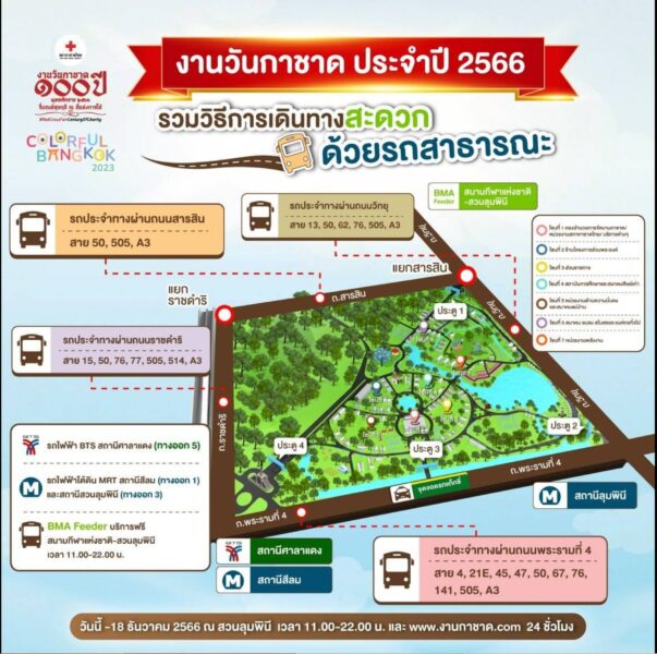 งานกาชาด สวนลุมพินี 2566 ไปยังไง