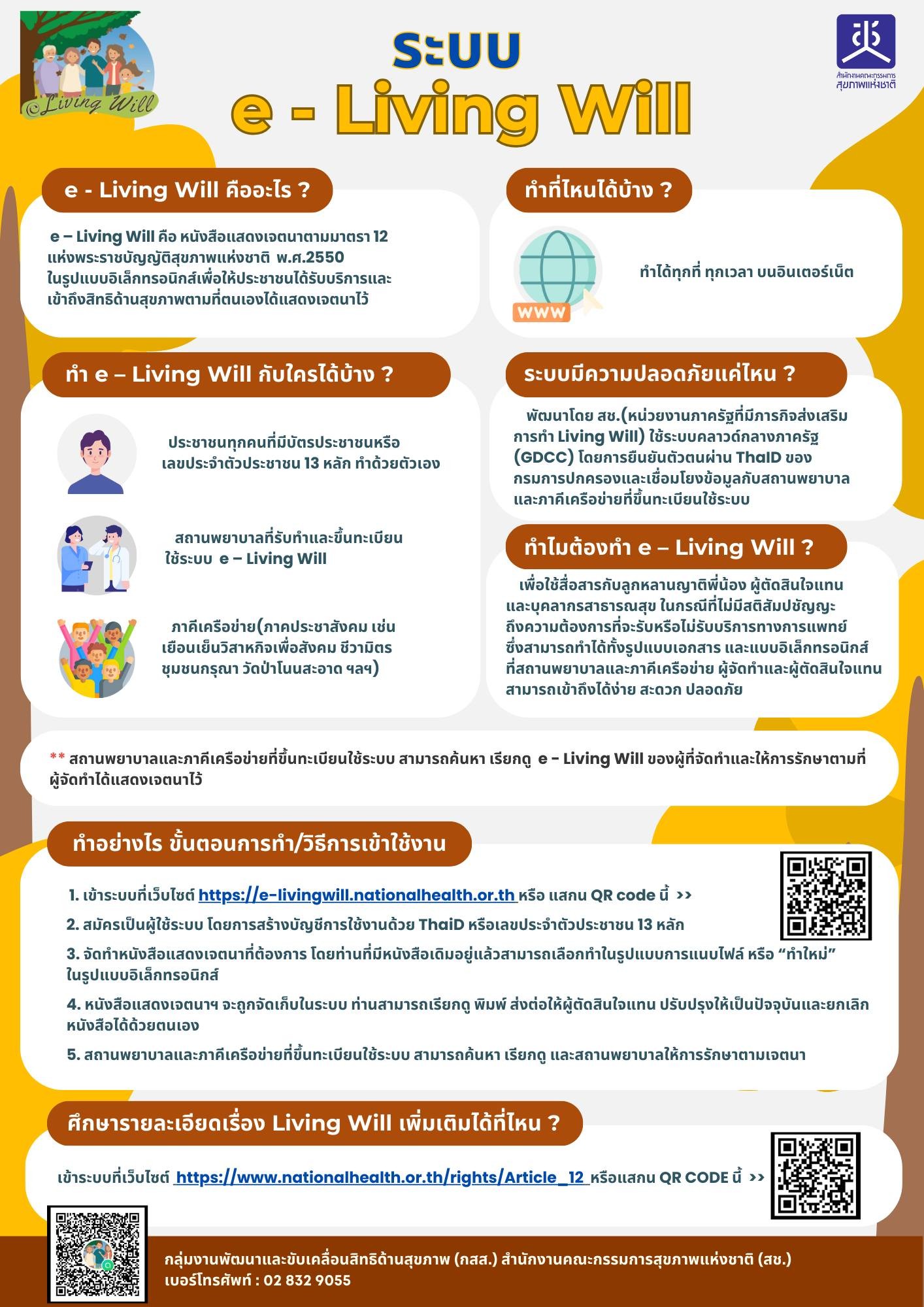 e-Living Will พร้อมให้บริการ เพื่อให้ประชาชนสามารถเข้าถึงการจัดทำหนังสือแสดงเจตนาฯ ได้ง่าย