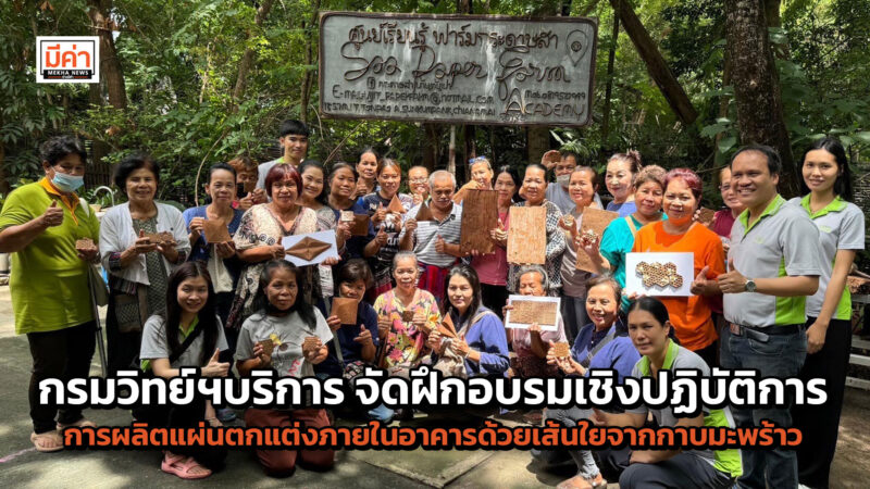 กรมวิทย์ฯบริการ ลงพื้นที่จังหวัดเชียงใหม่ จัดฝึกอบรมเชิงปฏิบัติการหลักสูตร “การผลิตแผ่นตกแต่งภายในอาคารด้วยเส้นใยจากกาบมะพร้าว” สร้างรายได้แก่ชุมชน เพิ่มมูลค่าให้วัสดุเหลือทิ้งทางการเกษตร กรมวิทย์ฯบริการ ลงพื้นที่จังหวัดเชียงใหม่ จัดฝึกอบรมเชิงปฏิบัติการหลักสูตร “การผลิตแผ่นตกแต่งภายในอาคารด้วยเส้นใยจากกาบมะพร้าว” สร้างรายได้แก่ชุมชน เพิ่มมูลค่าให้วัสดุเหลือทิ้งทางการเกษตร