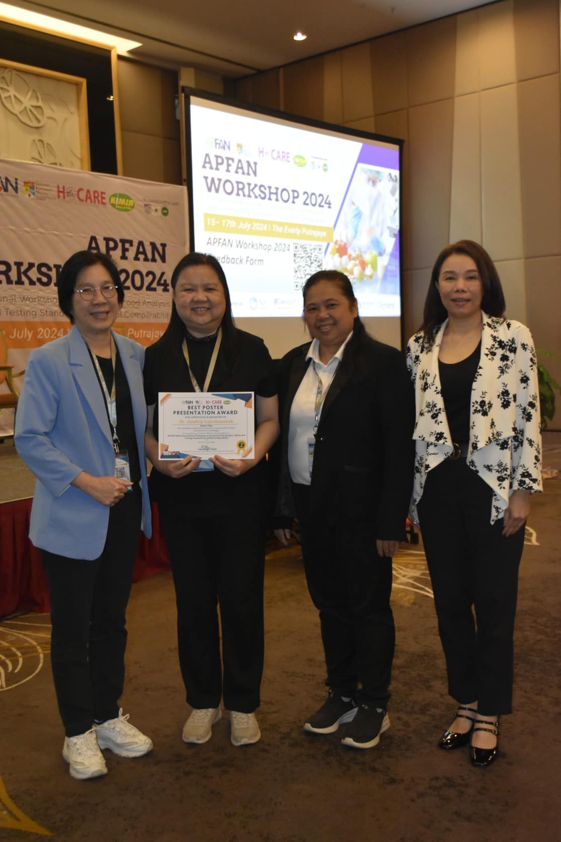 กรมวิทย์ฯบริการ ร่วมประชุมวิชาการ “APFAN Workshop 2024” และนำเสนอโปสเตอร์เรื่อง “The validated method and uncertainty measurement of four cannabinoids in beverages”