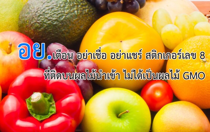 รหัสเลข 8 บนสติ๊กเกอร์ผลไม้ ไม่ได้แปลว่าเป็น GMO