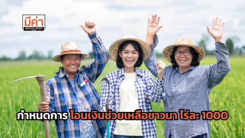 กำหนดการโอน เงินช่วยเหลือชาวนา ไร่ละ 1000 เข้าวันไหน เช็กเลย!