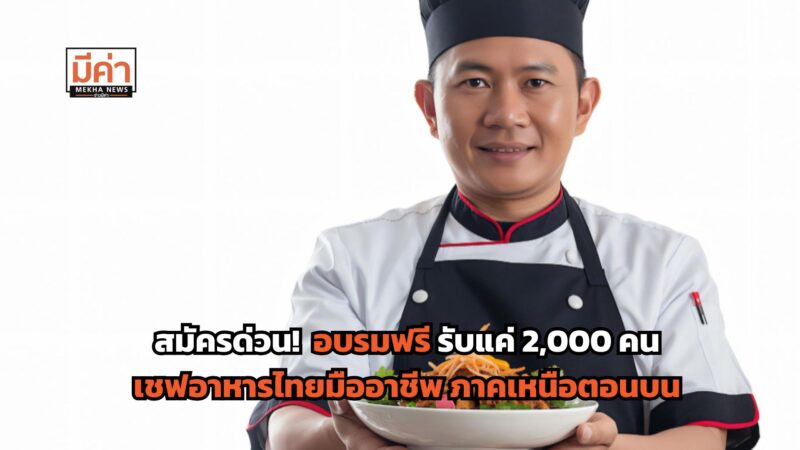ลิงค์สมัครอบรมหลักสูตร เชฟอาหารไทยมืออาชีพ ภาคเหนือตอนบน รับจำกัด 2,000 คน