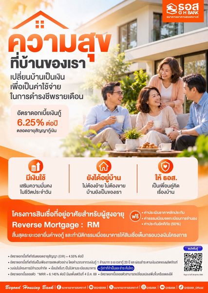 สินเชื่อที่อยู่อาศัยสำหรับผู้สูงอายุ (Reverse Mortgage)